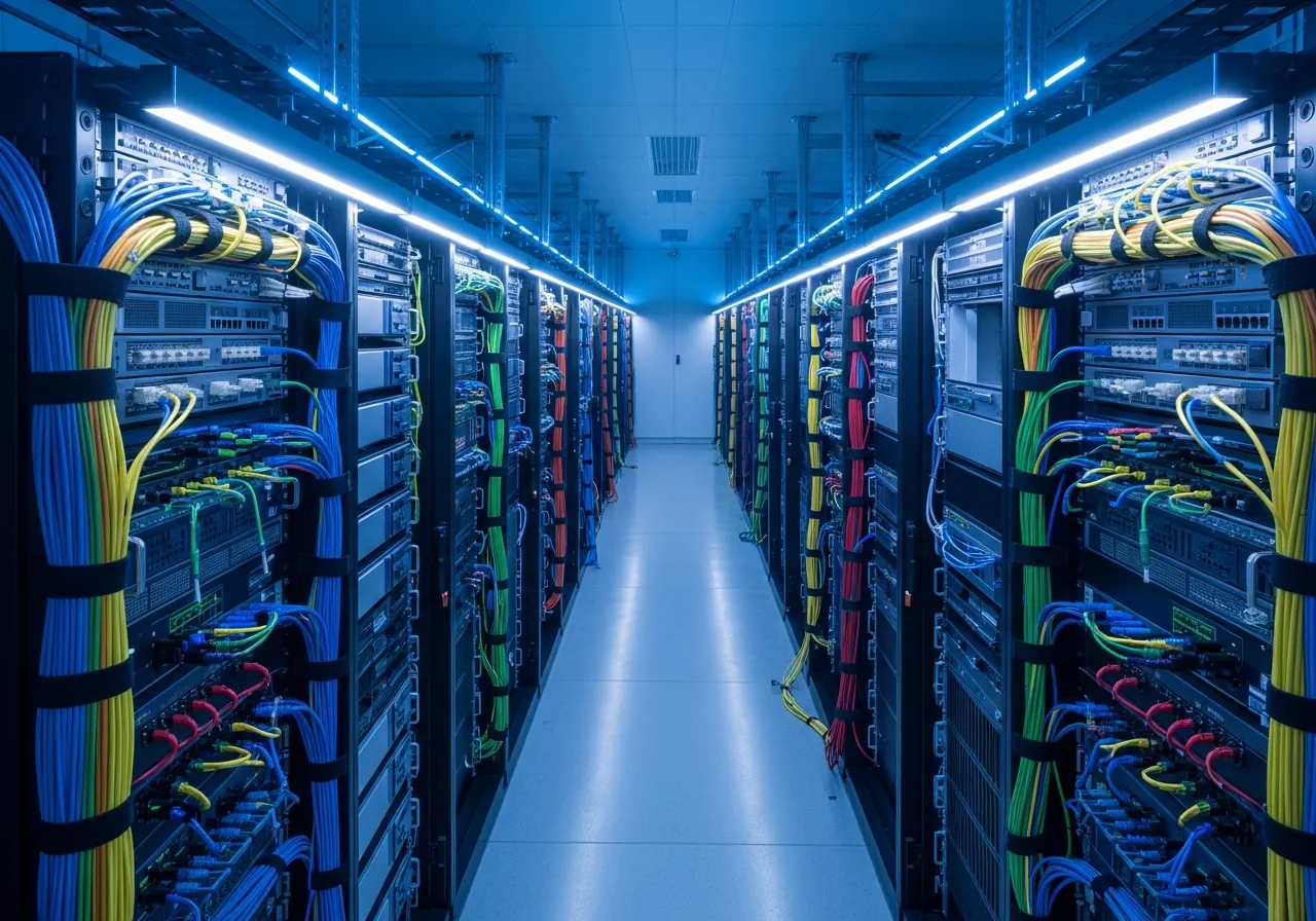 Server sala sa rack ormanima